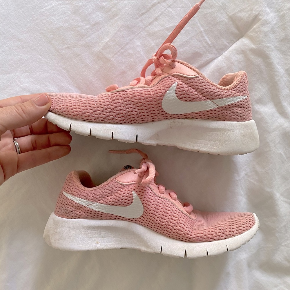 Kids Pink/Peach Nike Tanjun Athletic Shoe